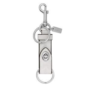 Coach Trigger Snap Bag Charm In Signature Canvas in Chalk